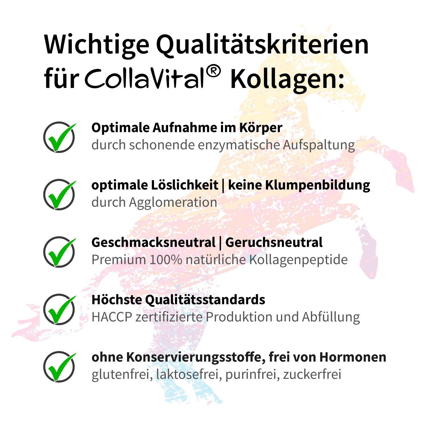 Collavital® HORSE BOOSTER Collagen Pulver [200g] – Bioaktives Kollagen Hydrolysat für Pferde – Typ 2