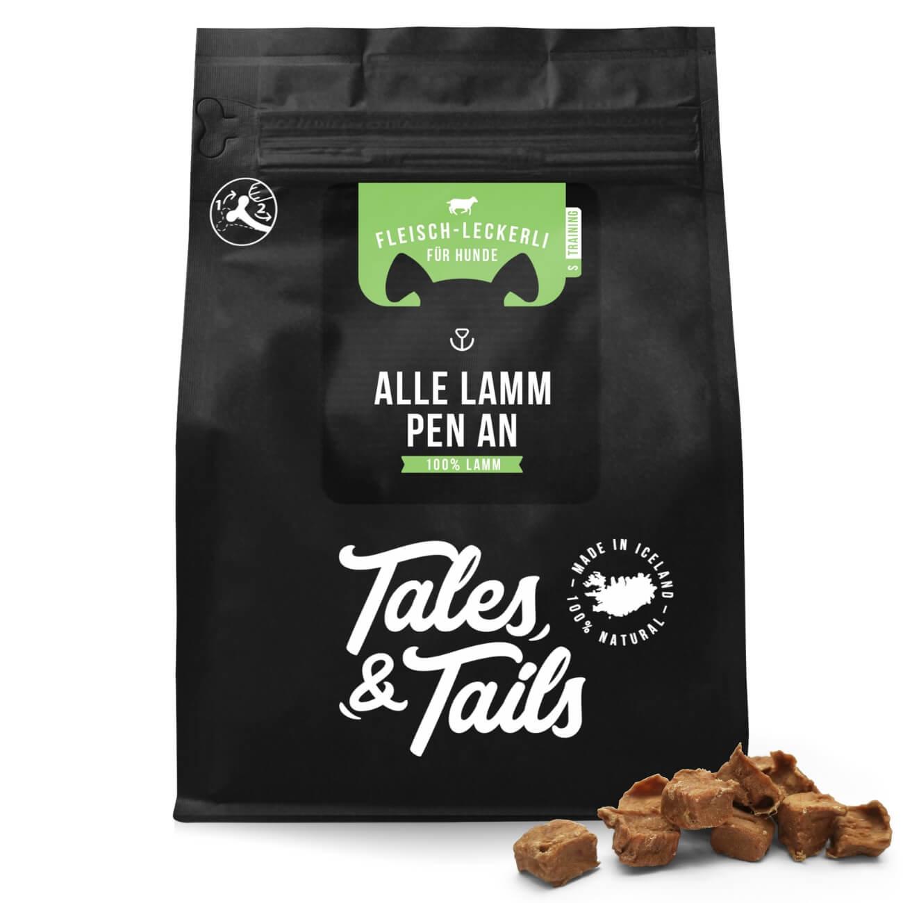 Talesandtails Alle LammPen an - Fleisch Leckerli für Hunde aus 100 Lamm Einzelne Tüte