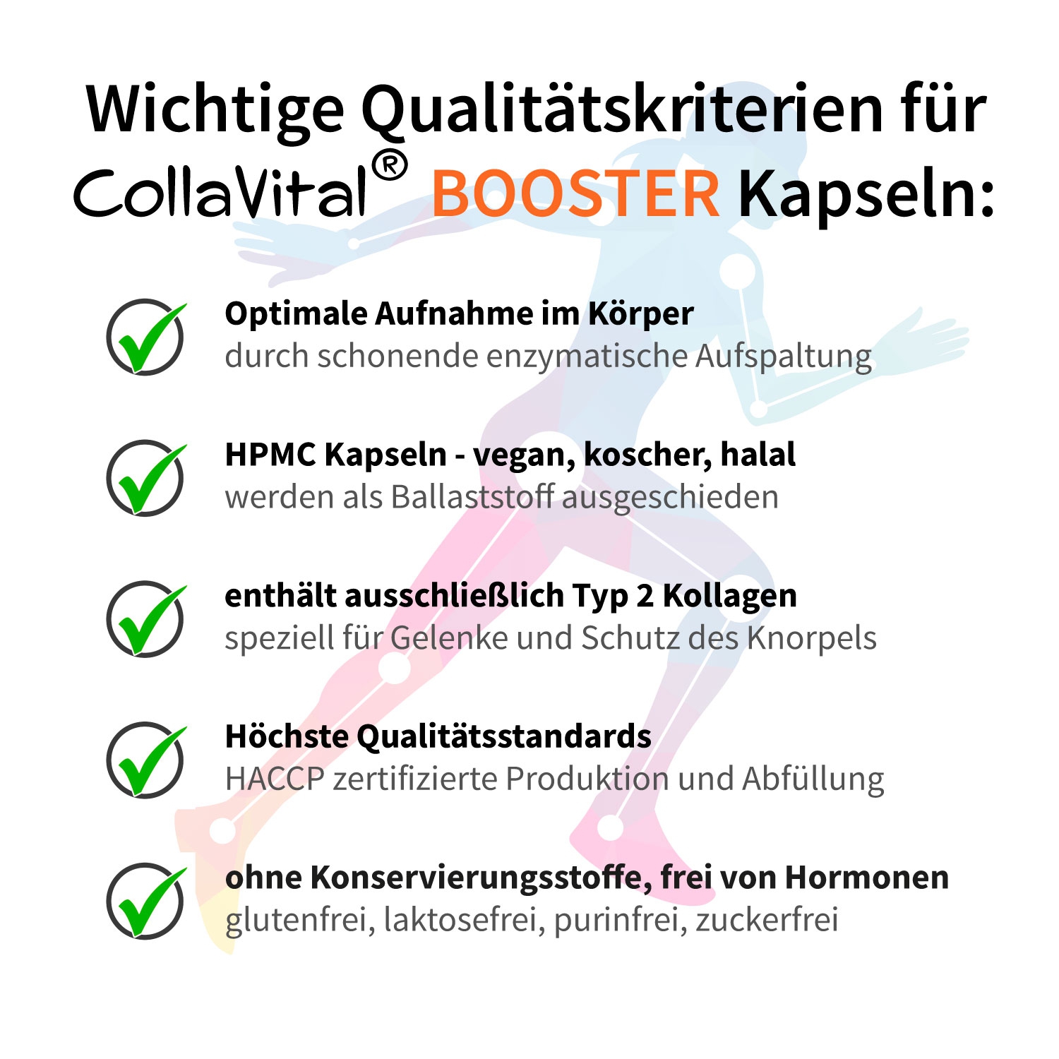 Collavital® Human BOOSTER Collagen - 120 Kapseln – Bioaktives Kollagen Hydrolysat Typ 2 für Menschen